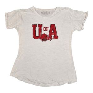 NWOT University of Arkansas Top Short Sleeve‎ Size Large Woman's Hogs University